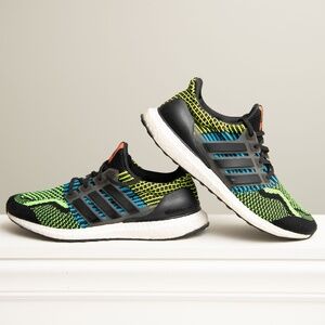 Adidas UltraBoost 5.0 DNA Black Team Solar Green Black Blue Knit Men's Size 12